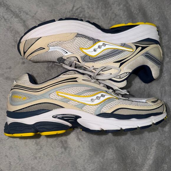 Saucony ProGrid Omni 9 Cream Navy Yellow Men’s Running Shoes Size 10 main image 8
